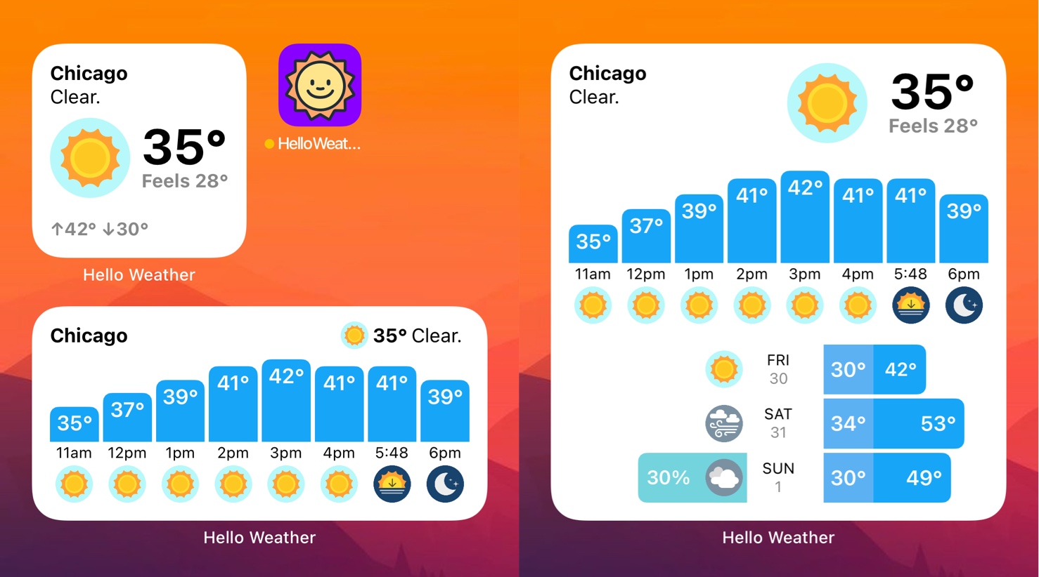 download weather in home screen